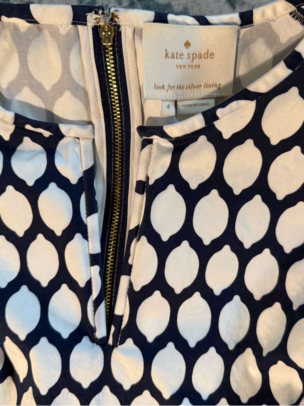kate spade Navy and White Geometric Sleeveless Sheath Dress - Picture 8 of 10